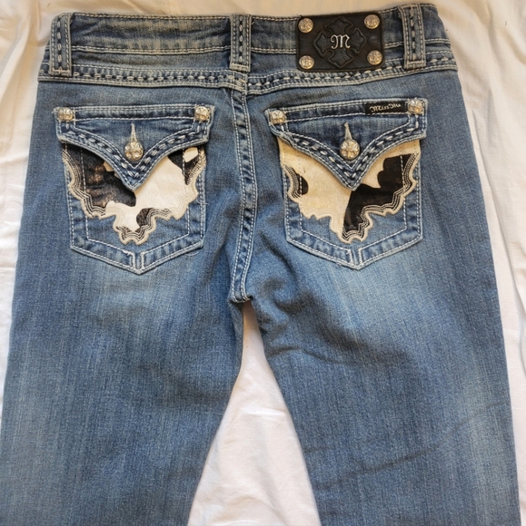Miss Me Embroidered Blue Jeans - Picture 1 of 4